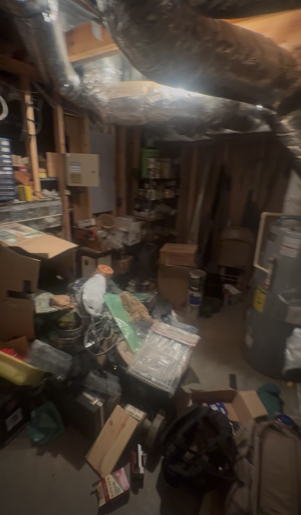 Basement before junk removal